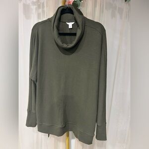Caslon Olive Green Cowl Neck Knit Pullover NWT Size L ✨